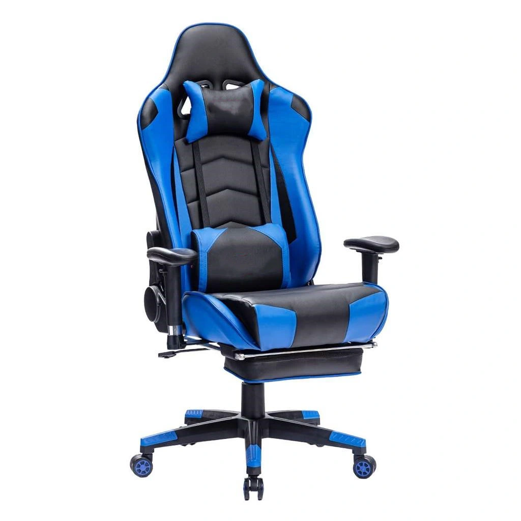 Footrest Gaming Chair Racing Ergonomic Chair Leather Reclining Game Chair